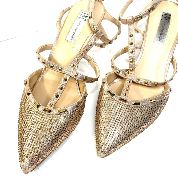 INC International Concepts Shoes - Bronze T-Strap Rhinestone Kitten Heels⚜️⚜️